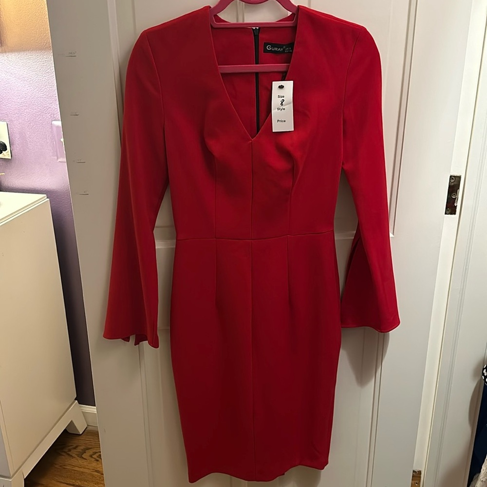 NWT Stretch V Neck Long Sleeve Dress